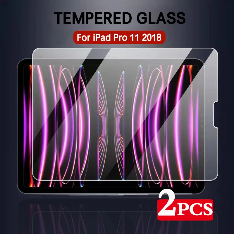 2PCS Screen Protector For iPad Pro 11 inch 2018 A2013 A1934 A1980 A1979 11'' Protective Film Anti Scratch Clear Tempered Glass