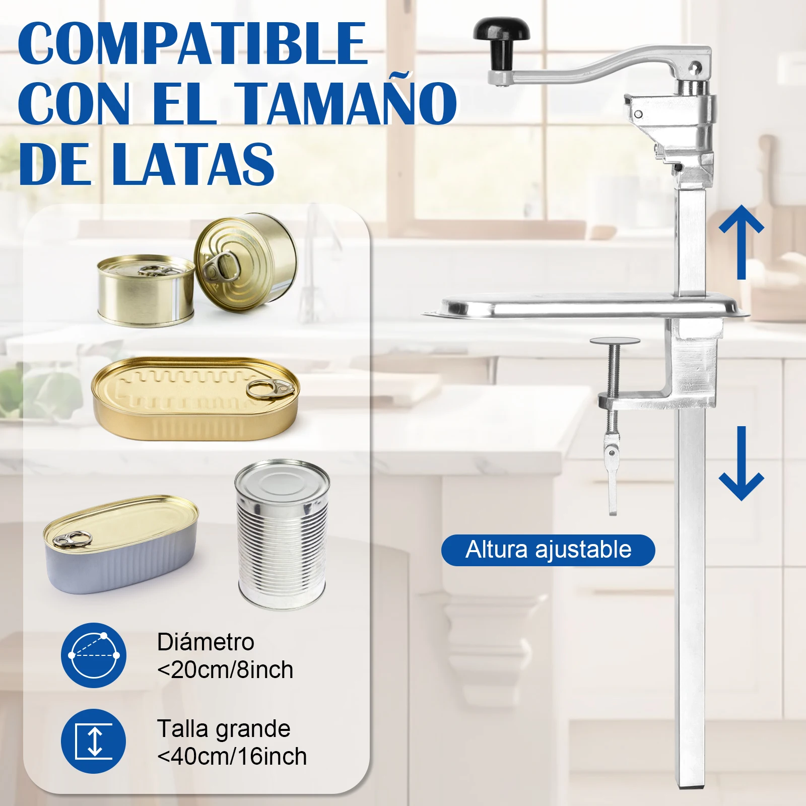 Apriscatole commerciale per impieghi gravosi per lattine #10, apriscatole manuale compatibile con apriscatole industriale con acciaio placcato B