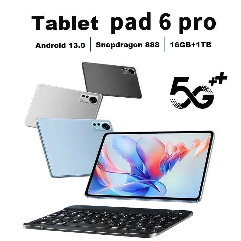 Original Pad 6 Pro 2024 Android Tablet PC 11 Inch Snapdragon 888 12GB 512GB 120Hz Screen 10000mAh tablet android 13 5G WIFI Pad