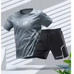 Bullpadel T-shirt Shorts Set Men's Summer Tennis Activewear Running Basketball Training Wear Short Sleeve Top Breathable Loose