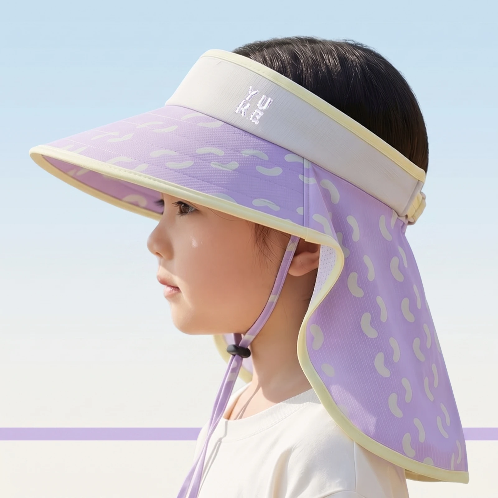Sun Hat with Neck Flap Adjustable Open Open-Top Sun Hat Hat Visor with Neck Flap Breathable Quick-Drying for Children, Outdoor view 6