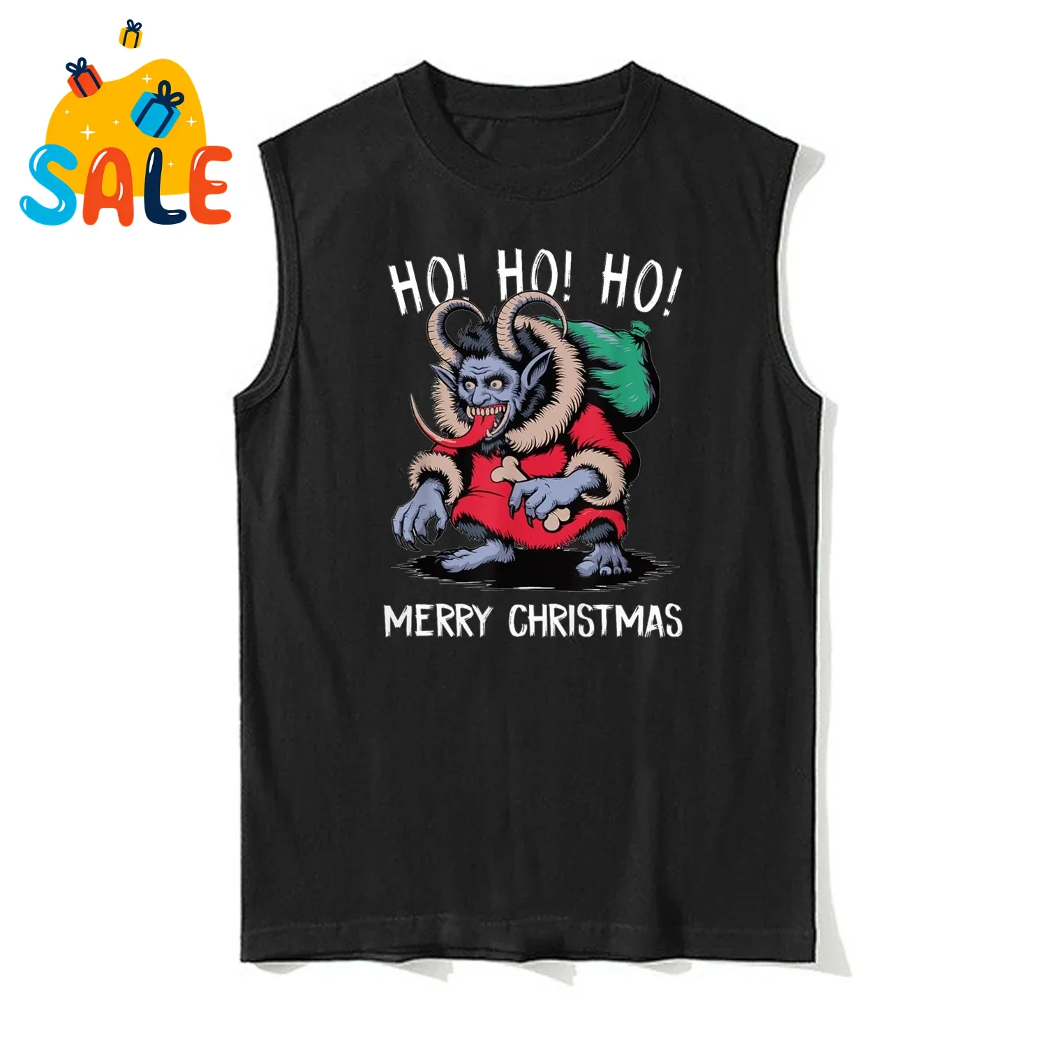 Krampus Merry Christmas Creepy Holiday Tank Top New 100% Cotton O-Neck Casual Mens Vests Sleeveless T-shirt Xmas Streetwear