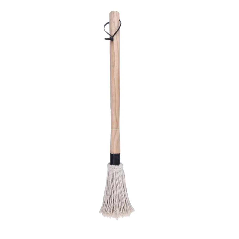 2- Bbq Basting Brush with Cotton Thread Head and Heat-Resistant Wooden Handle for Grilling Roasting Baking
