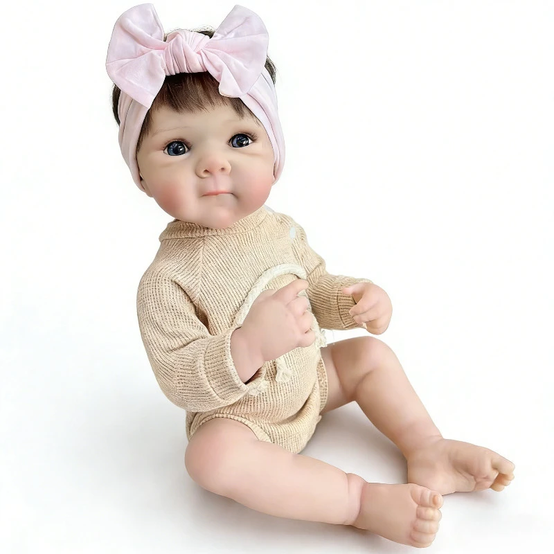 48cm Lalka Dla Dziewczynki, Rozmiar NewBaby, Reborn Bettie, Realistyczna, Niebieskie Oczy, Zabawka Do Kąpieli