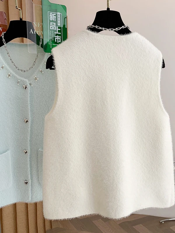 Koreanische SLE plus Größe Gestrickte Thiened Svel frauen Weste Faionable Vielseitige Offene Strickjacke runde Ne Single Button