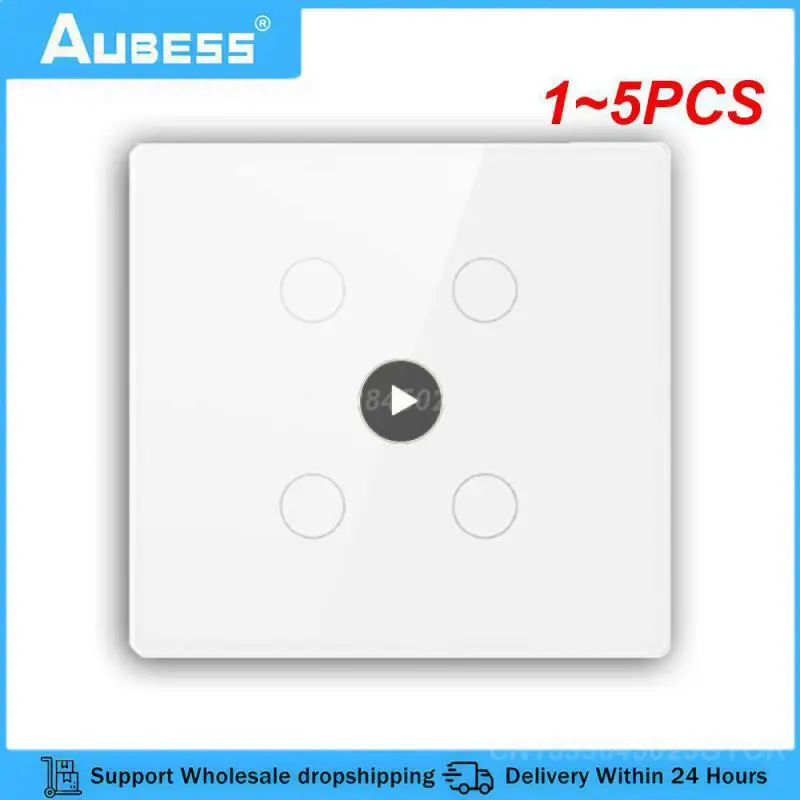 1~5PCS Brazil 4x4 Tuya WiFi Smart Switch 110-240V Touch Panel 4/6 Gang Timing Light Switch APP Control Voice With Alexa