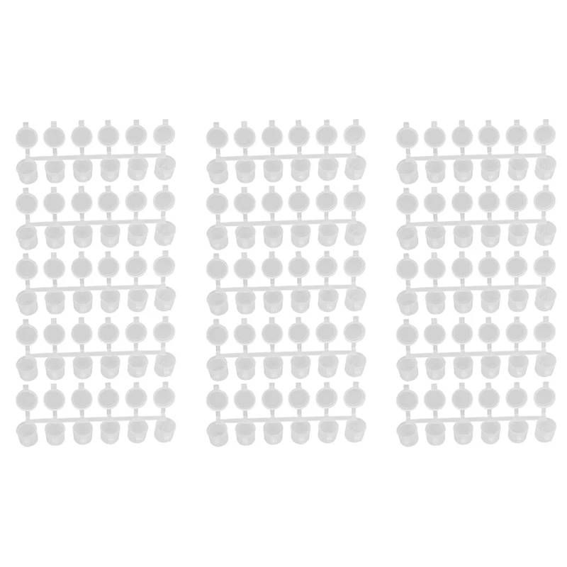 GTBL 15 Strips 90 Pots Empty Paint Strips Paint Cup Pots, 10Ml/ 0.35Oz Mini Paint Pot Strips Clear Plastic Storage Containers