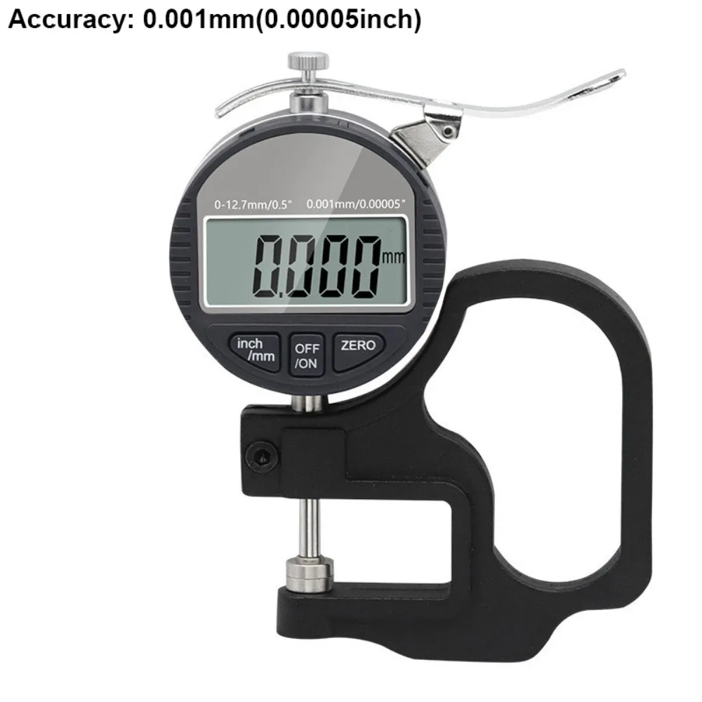 

0.01/0.001mm Electronic Thickness Gauge Range 0-12.7mm High Precision Micrometer Thickness Meter Portable Durable