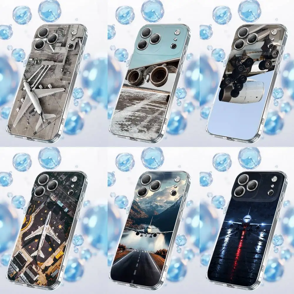 Big Plane Airliner AIRPORT Phone Case For iPhone 17,16,15,14,13,12,11,Plus,Pro,Max,Plus,E,Air,Mini Transparent Cover