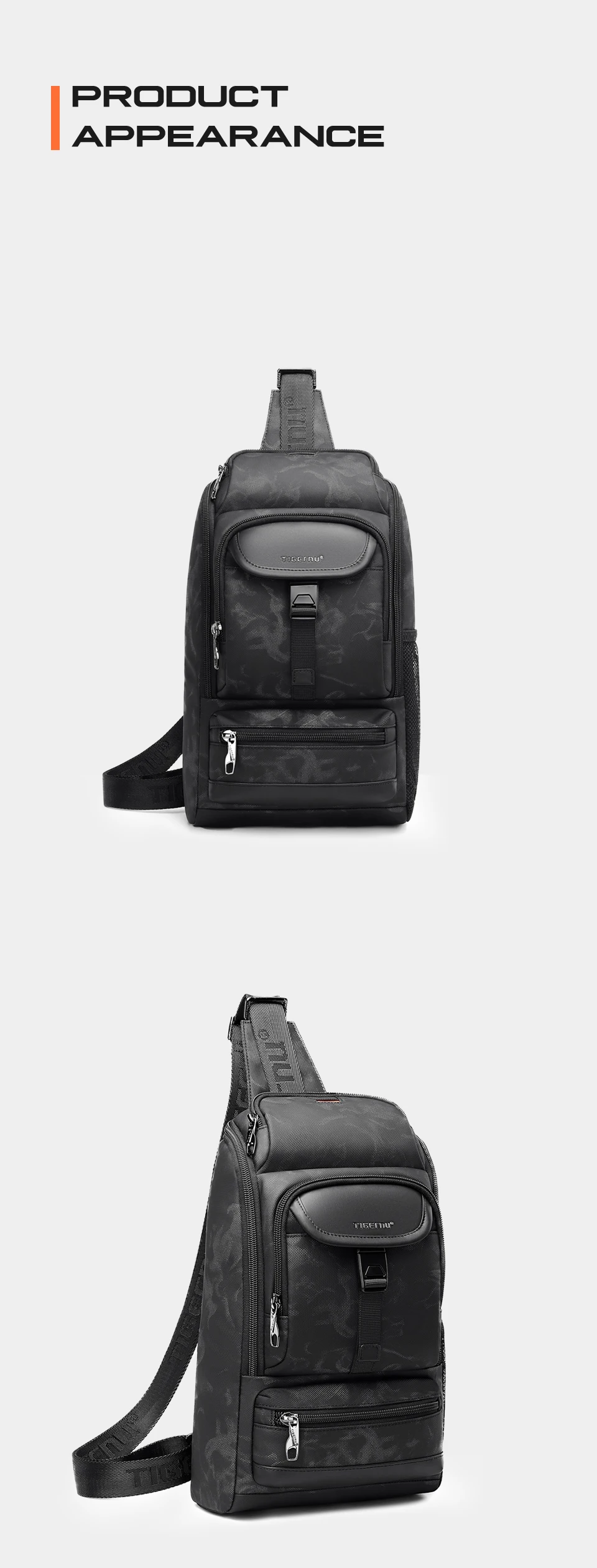 Tigernu Männer Mode Schulter Taschen Für Männer 9,7 11 zoll Ipad Tasche Brust Pack Männer Wasserdichte Große Kapazität Umhängetaschen mini Taschen – Detail 12