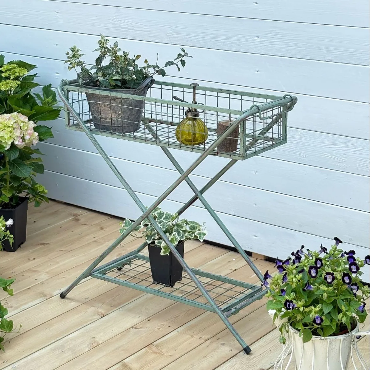 

Wrought iron flower stand Shelf Floor-to-ceiling European flower pot stand Nordic living room balcony decorative storage rack