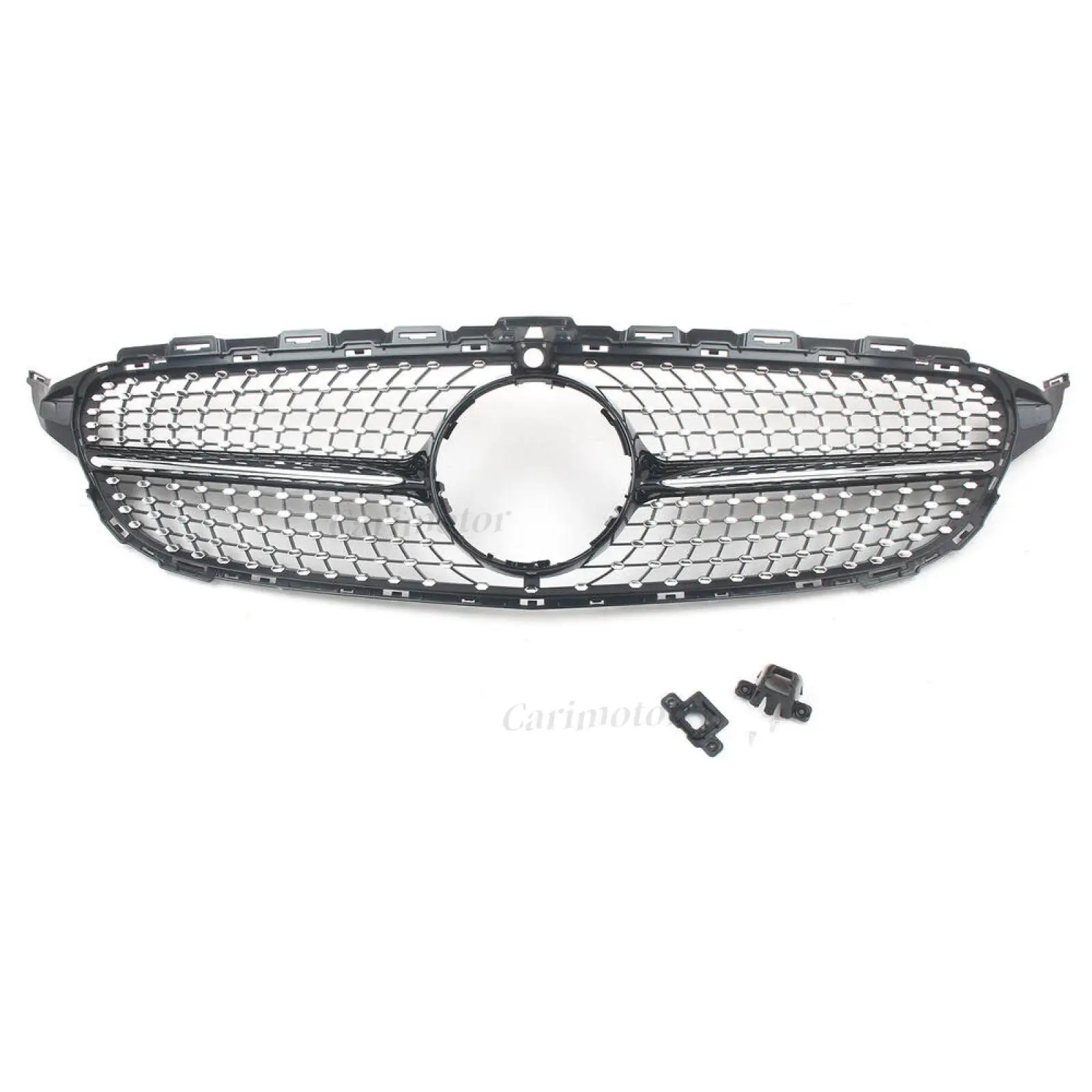 1x Diamond Look Grille W/ Camera for Mercedes Benz W205 C200 C250 C300 2015-2018