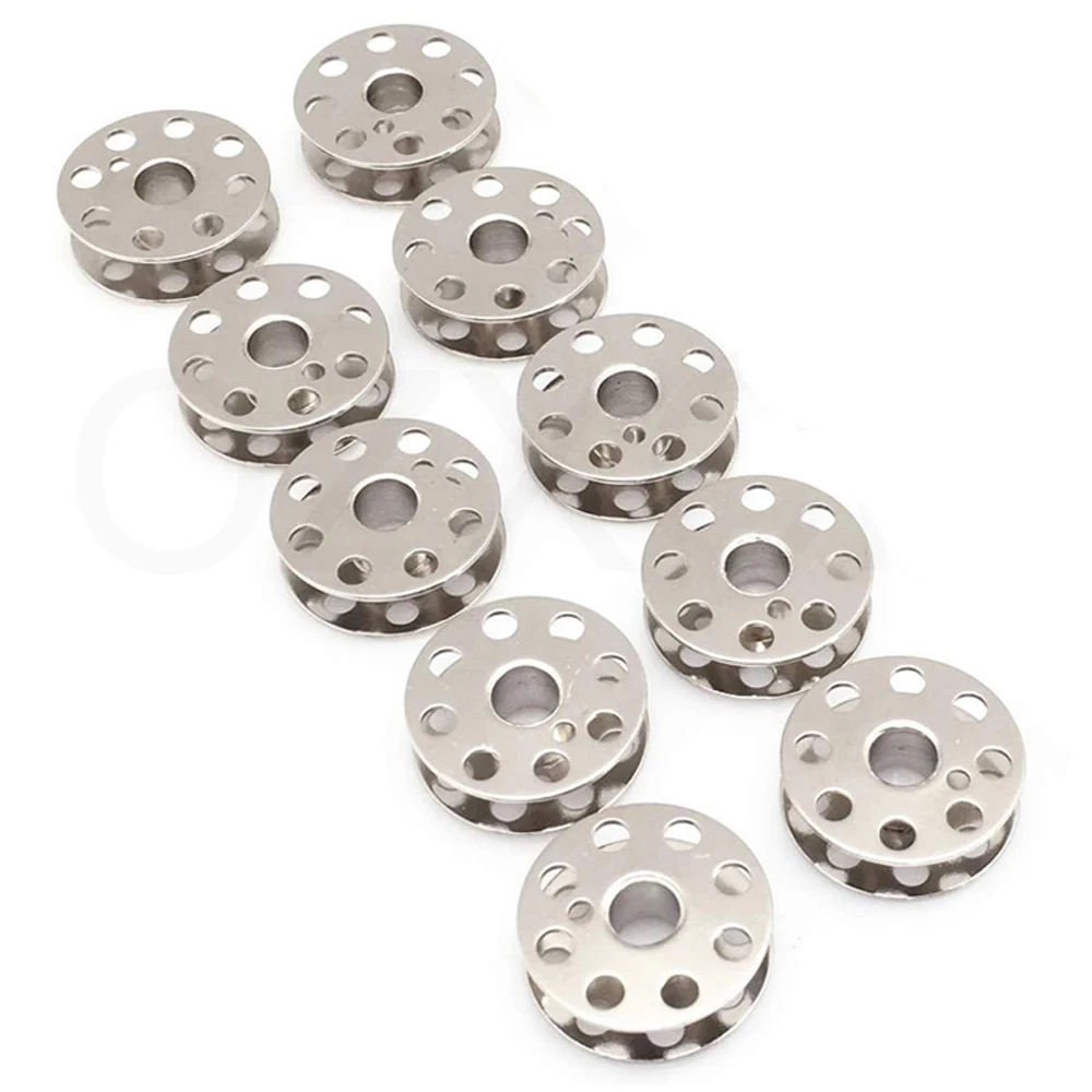 10pcs Metal Sewing Bobbins For Singer Featherweight 221 & 301#45785 Sewing Machines Parts Accessories