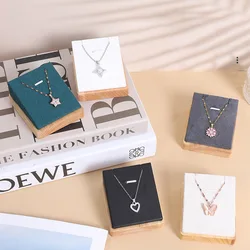 New Wooden Jewelry Pendant Necklace Display Stand Holder PU Velvet Women Shopwindow Wedding Organizer Trays Box