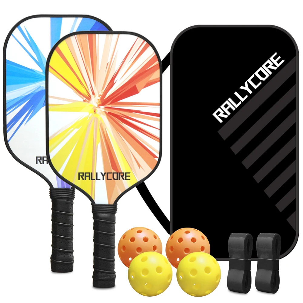 

Pickleball Paddles Set of 2 with 4 Balls, Portable Carrying Bag, Indoor Outdoor Honeycomb Core Paddles Rackets, Gift Kit for Adu