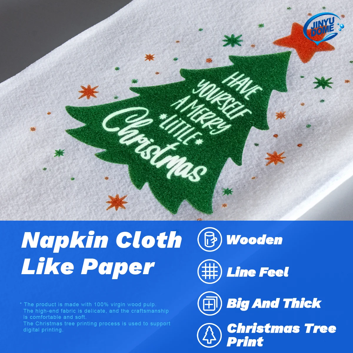 JINYUDOME 25/50Pcs Disposable Linen-Feel Dinner Napkins,30*43cm Napkin Towels,Prefold Paper Napkins Pad For Home Christmas Party