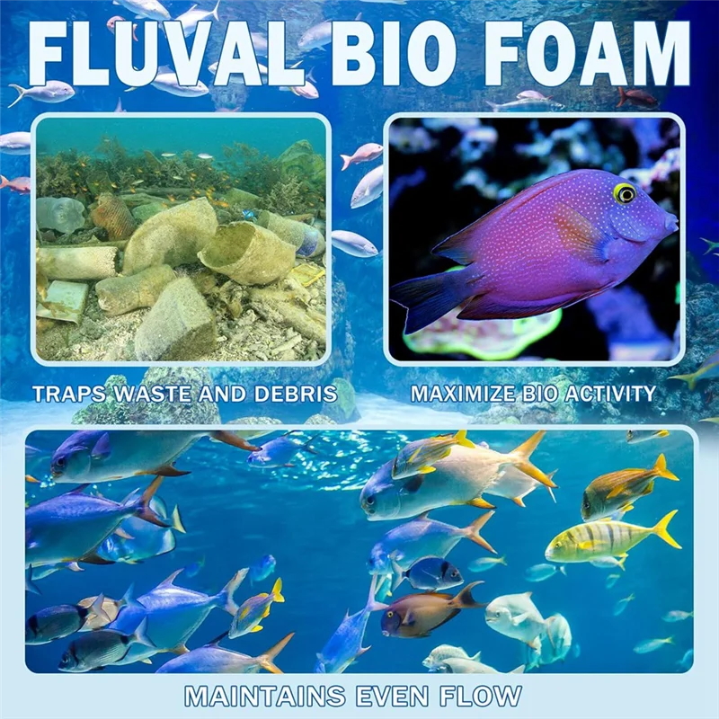 【هدية】وسادات فلتر رغوية بديلة Fx4 لمرشحات علبة Fluval FX5/FX6 - إسفنجة حيوية لحوض السمك مكونة من 12 قطعة