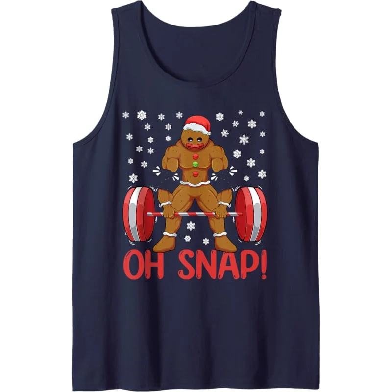 Christmas Deadlifts Workout Oh Snap Gingerbread Man Gym Tank Top