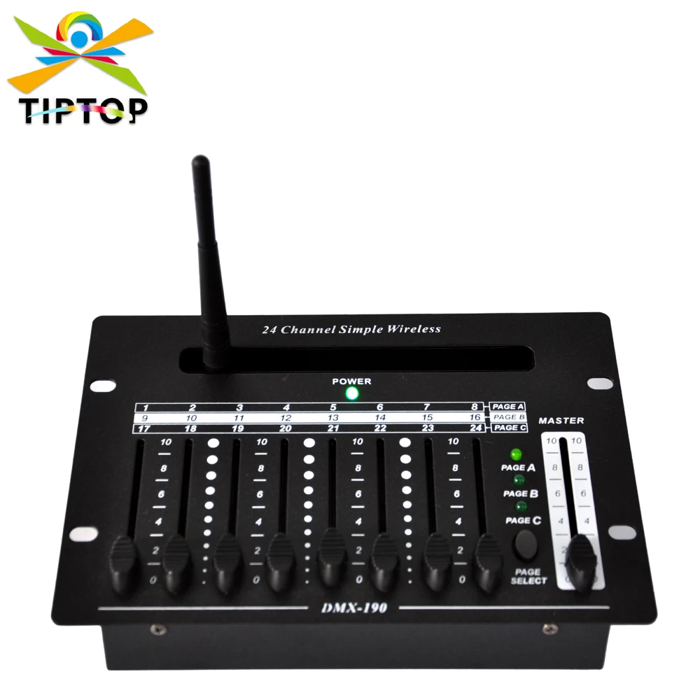 Freeshipping 24 Channel Simple Wireless Remote DMX 512 Stage Light Controller Chargeable Lithium Battery