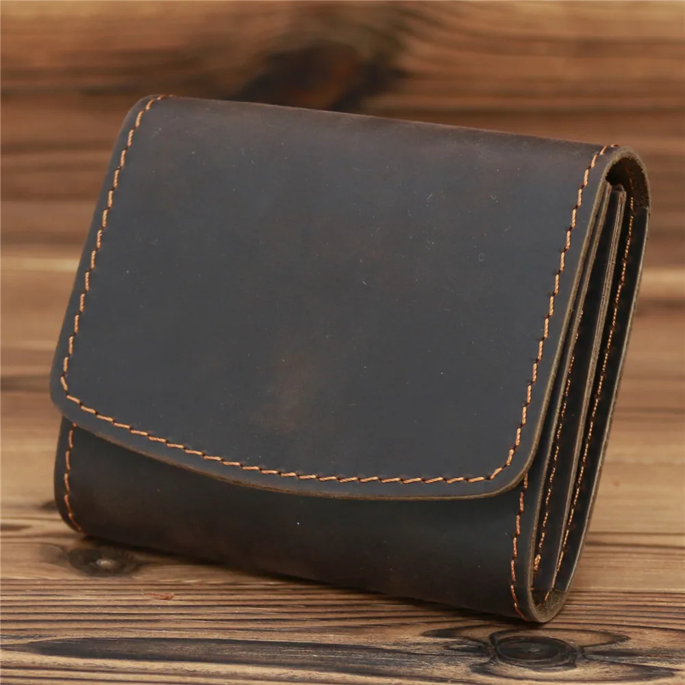 Mens Wallet Genuine Leather Card Holder Coin Purse Ladies Card Mini Bag Men's Slim Purse Money Small Wallet Key Holder Gift