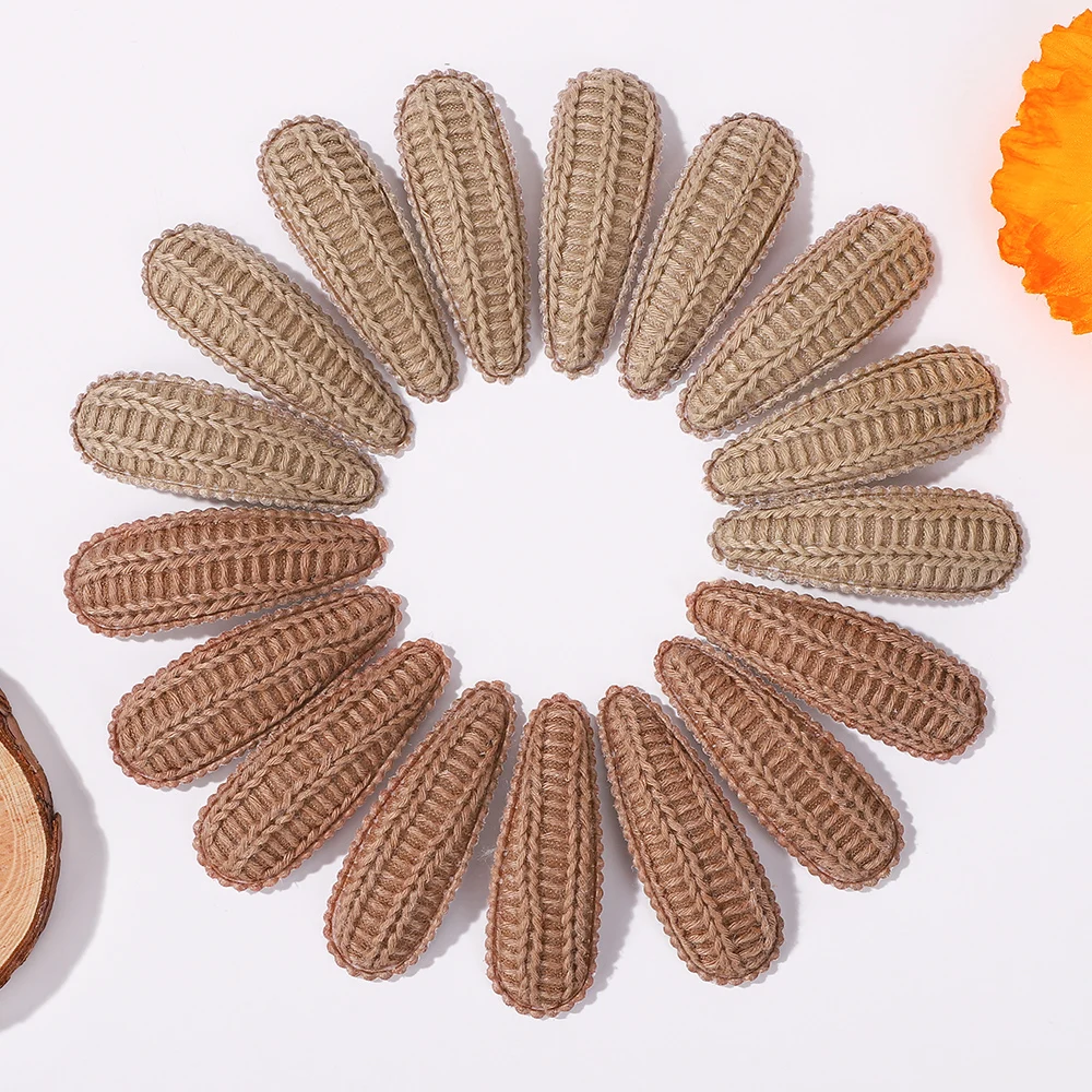 

20Pcs Random Color Fresh Print Cotton Hair Clips for Kids Fabric Plaid BB Hairpins Girl Hairgripe Headwear Baby Hair Accessories