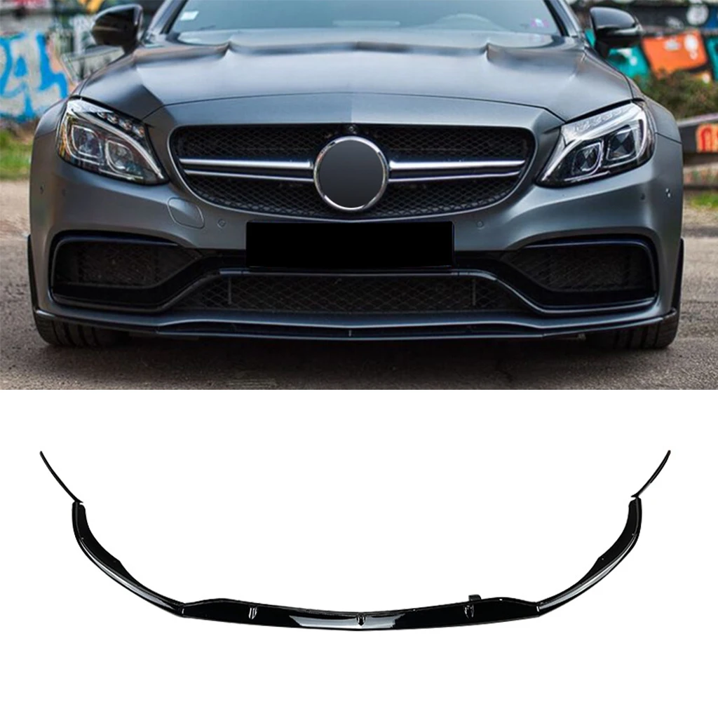 

Front Bumper Lip Spoiler For Mercedes-Benz C-Class W205 C205 S205 C63 AMG 2015-2022 Front Bumper Protector Lower Blade Splitter