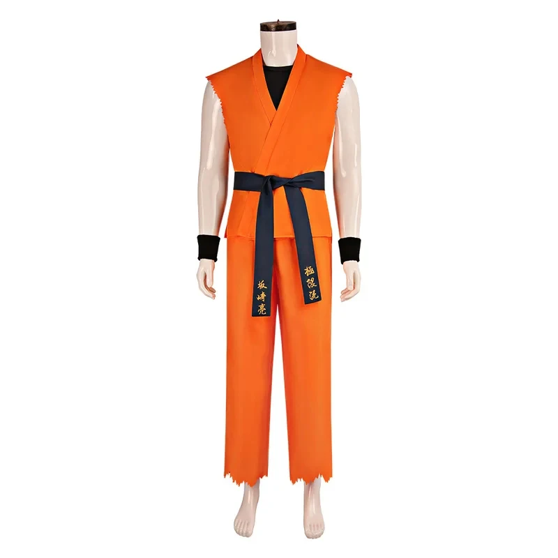 

¿2026 Ryo Sakazaki Cosplay Costume Art of Fighting KOF Orange Karate Gi Martial Arts Uniform Men's Halloween Carnival Party O¿*&