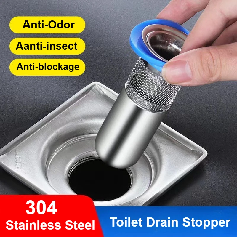 Stainless Steel Drain Core Odor-proof Device for Bathroom Drainage Filter Toilet Drain Stopper Anti-Odor Anti-insect Floor Drain