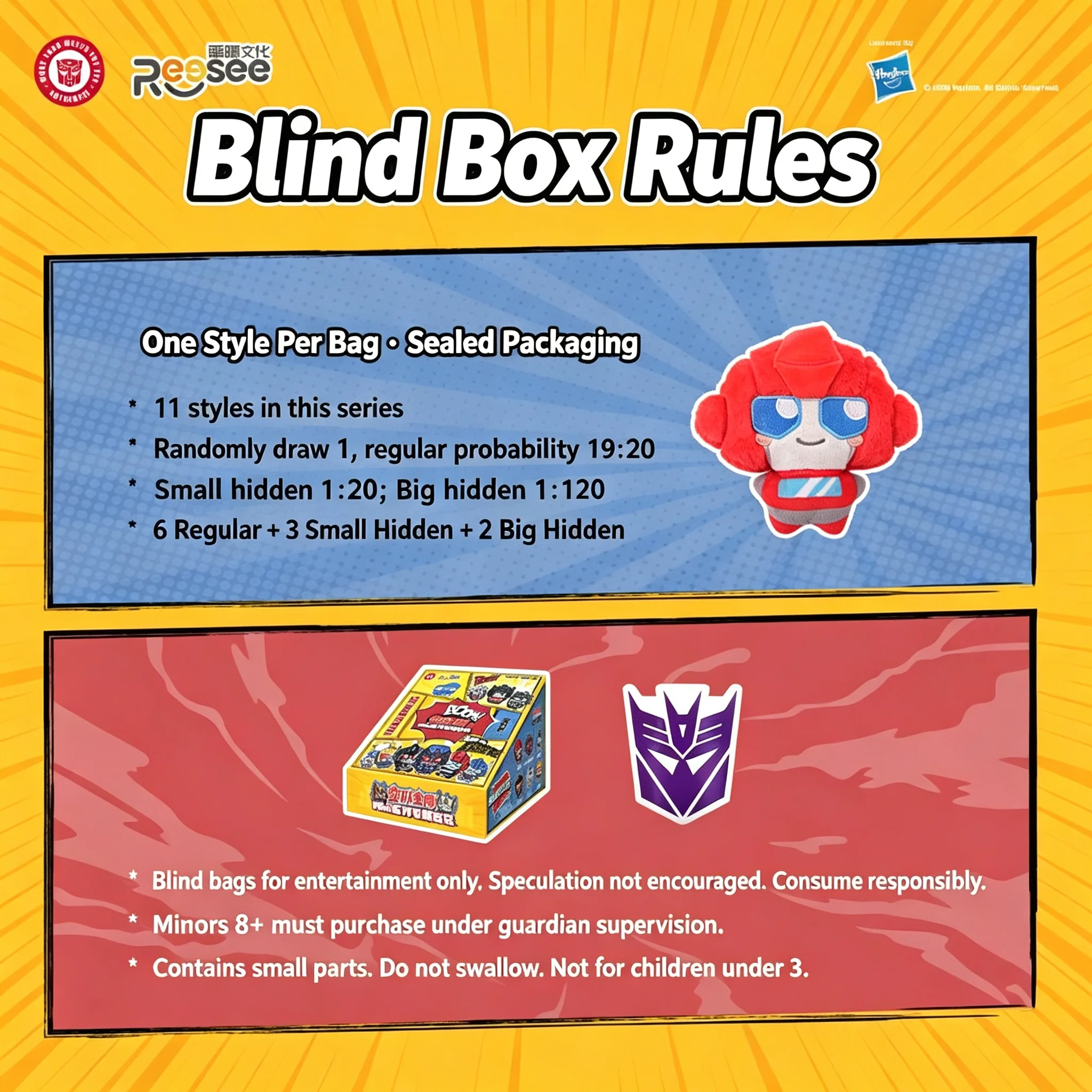 Reesee Official Transformers Mini Series Plush Blind Bag Wave 2 – Chibi Plush Keychain Collectible Figure, Cute Anime Toy Gift - view 5