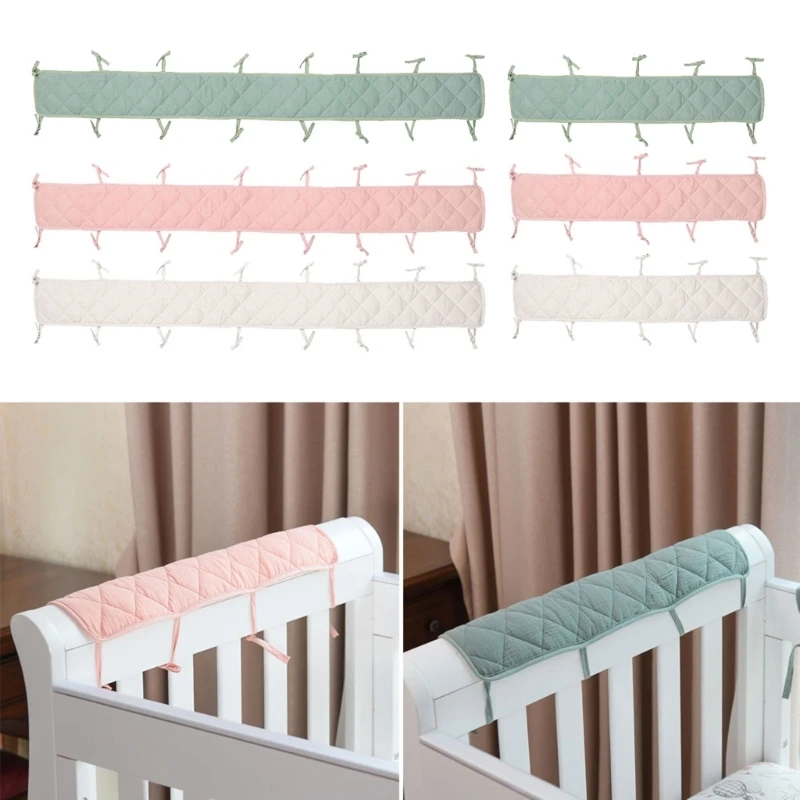 Cotton Crib Bumper for Protection Wrap Baby Anti-bite Solid Color Bed Fence Guardrail Baby Care Baby Safety Product