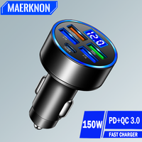 PD 120W USB Car Charger Fast Charging QC 3.0 Type C Car Phone Charger Adapter For iPhone 15 Pro Xiaomi 12 13 Samsung Huawei OPPO