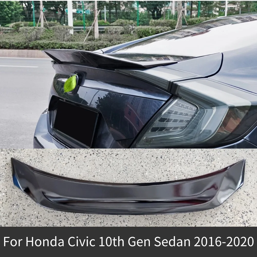 For Honda Civic 10th Gen Sedan 2016 -2020 Style Car Rear Trunk Lid Lip Bodykit Spoiler Tail Wing Decoration Accessories