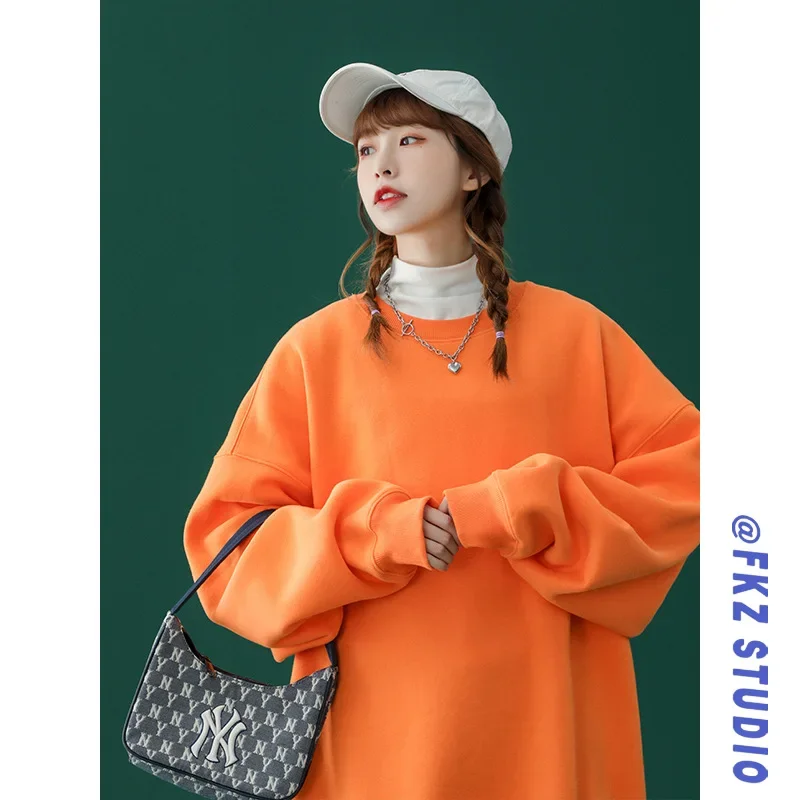 2025 New Autumn Woman's Hoodies Oversize Female Loose Solid Thicken Warm Women Sweatshirts Lady Oversized Hoodie