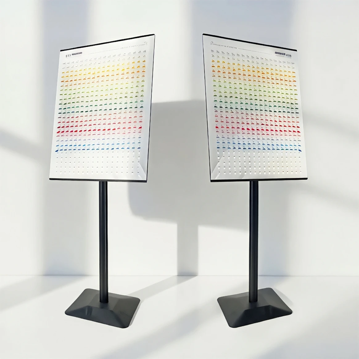 Professional Colorimetric Nail Polish Display Stand 450 Colors Detachable Tilted Acrylic Rack Black Metal Frame