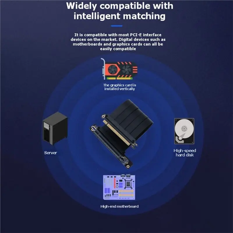 Hot Selling-Pcie 4.0 X16 GPU Riser Cable 90°/180° Black Graphics Card Extension Cable High Speed Video Card Extender Cord 25Cm,P