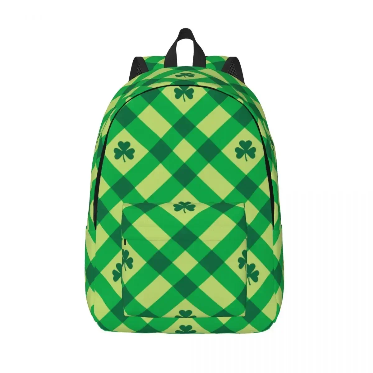 Shamrock Leaf Green for Teens Student School Bookbag Daypack Middle High College with Pocket