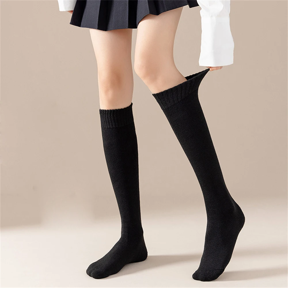 Women Autumn Winter Japanese Soft Thick Terry Calf Socks Cold-proof Warmth Stockings Korean Version Student  Over-the-knee Socks