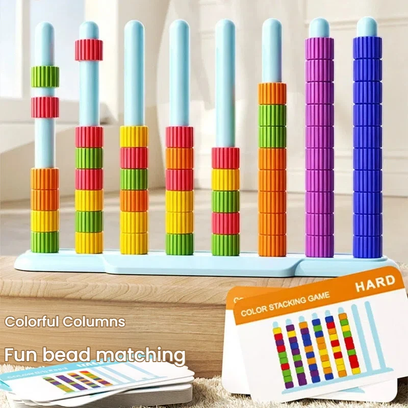 

Stacking Rainbow Rings Educational Toy, Color Recognition Classification, Train Thinking For Kindergarten,Fine Motor Skills Toy