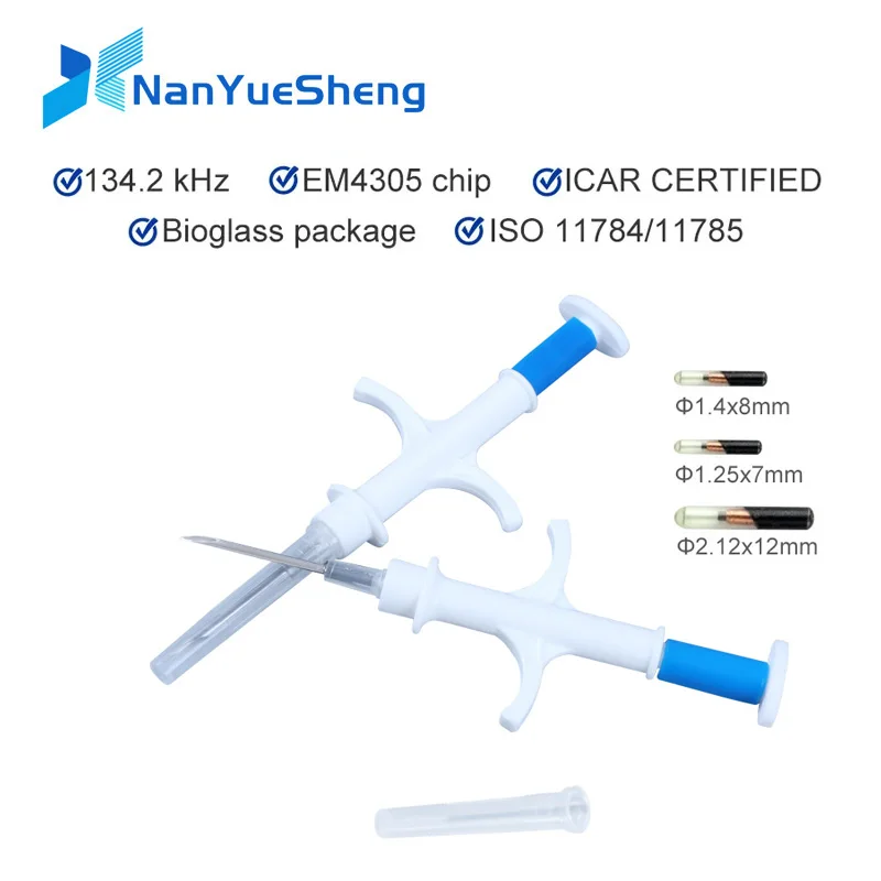 10 Packs Pet EM4305 Microchip 134.2KHz FDX-B Animal ID Chip Animal Microchip Syringe International Standard