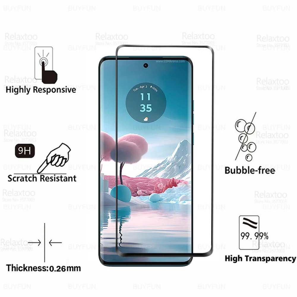 6To1 Curved Glass For Motorola Edge 40 Neo 50 Ultra 5G Tempered Glass Moto Rola Edge40 Pro Edge50 Fusion Camera Screen Protector