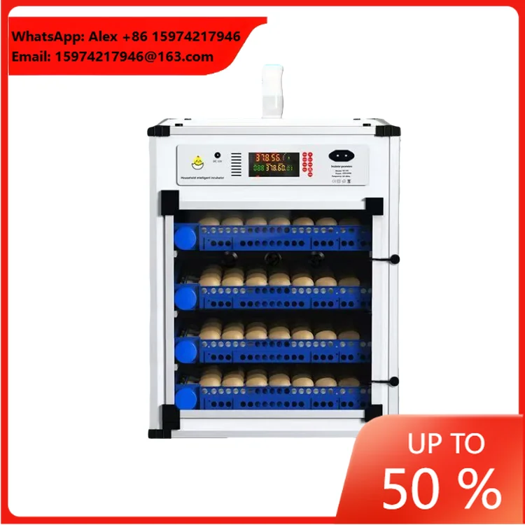 New Home-use Fully Automatic Digital Incubator 220V 98% Hatching Rate Automatic Egg Turning 204pcs Capacity Controlled
