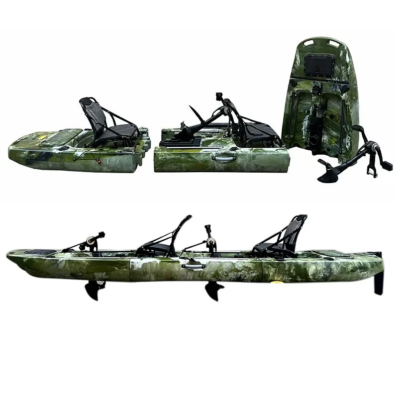 3-Person Family Sit-On-Top Kayak - Cruising Fishing Canoe, Ideal for Adult Touring & River Trips