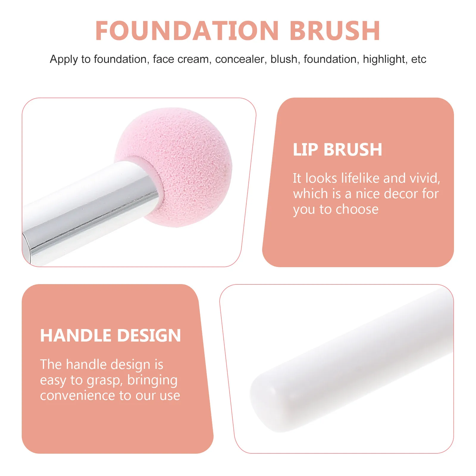 

3pcs Premium Sponge Head Makeup Brushes Concealer Applicator Dry Wet Dual Use Women Accessories Powder Brush Set