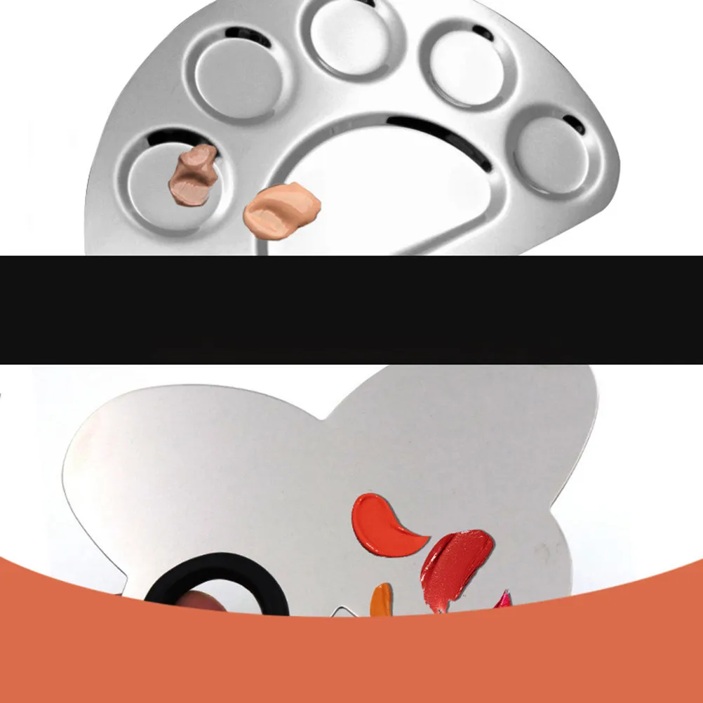 1Set Miniature Stainless Steel Nail Art Palette Semicircle Shape Easy Clean Makeup Mixing Tool Professional Salon DIY Kit view 4