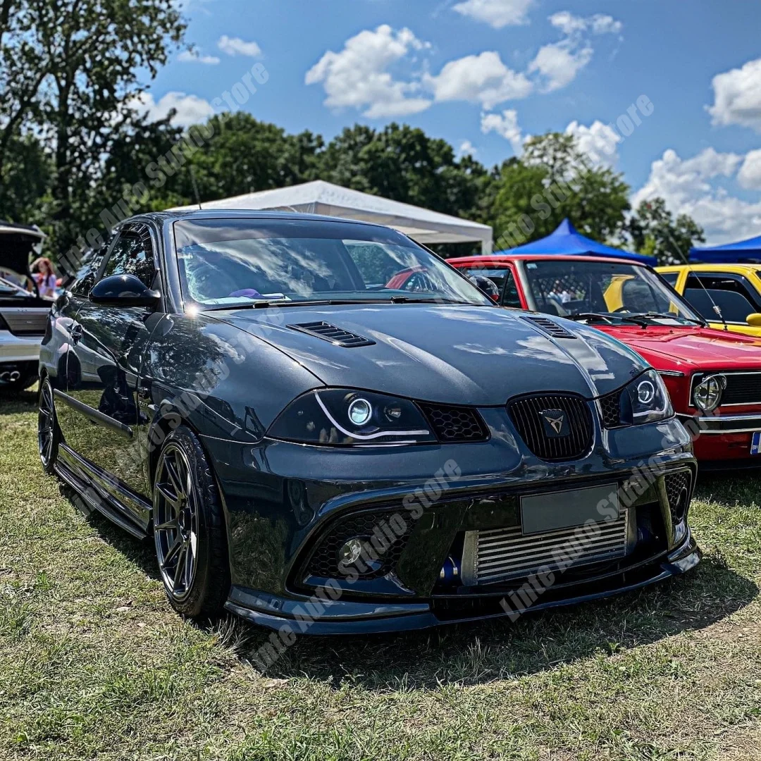 Front Bumper Splitter Lip For Seat Ibiza MK3 FR Cupra R 2002-2008 ABS Gloss Black Car Spoiler Chin Retrofit Diffuser Kit Tuning