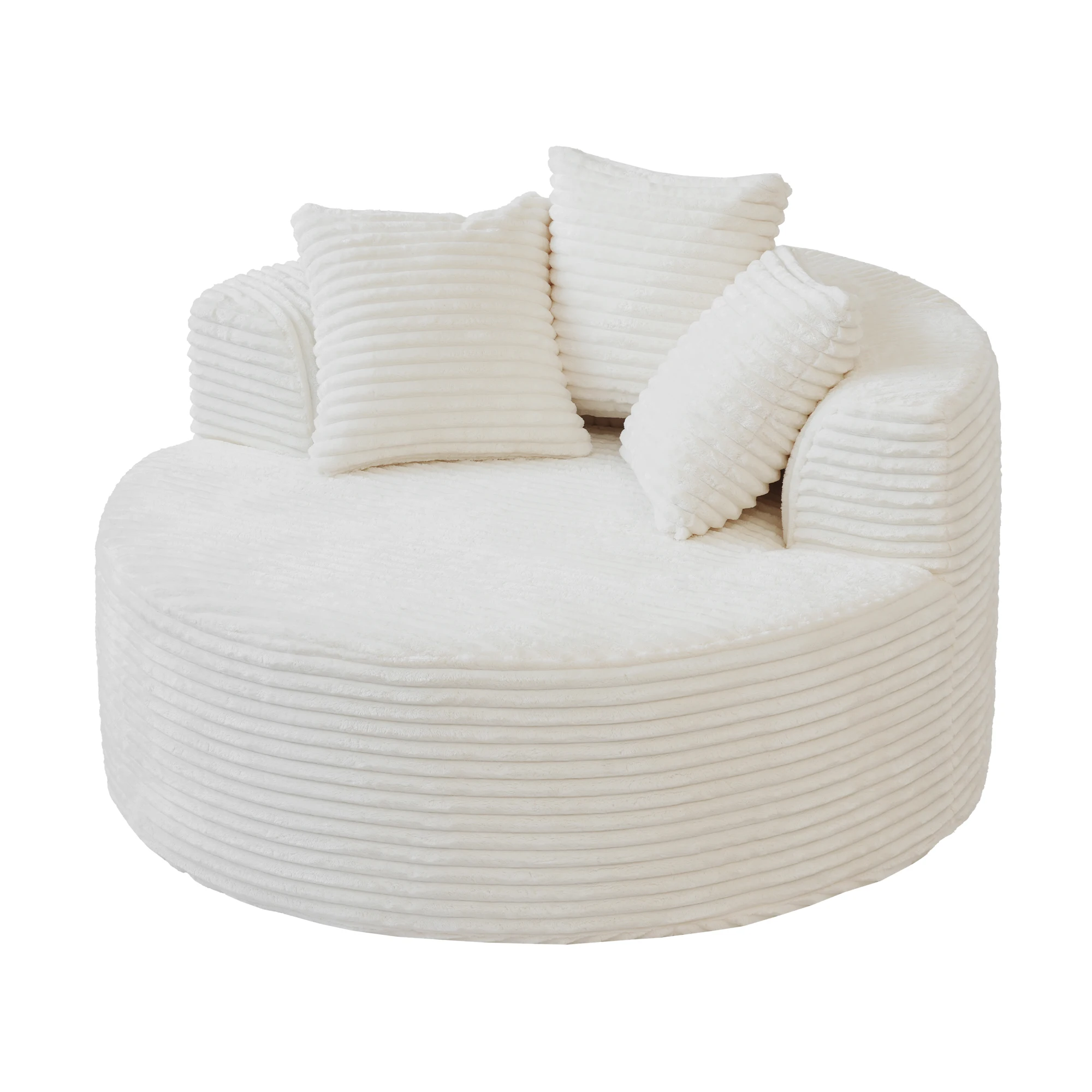 Atunus-sofá individual de espuma de compresión al vacío, moderno, Beige, tapizado, de pana, para apartamento individual