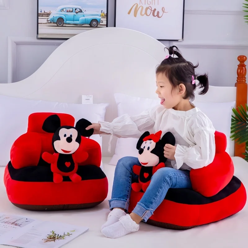 

Disney Sofa Mickey Mouse Cartoon Kids Chair Baby Seat Armchair For Children Plush Toy Baby Learn To Sit Child Pouf