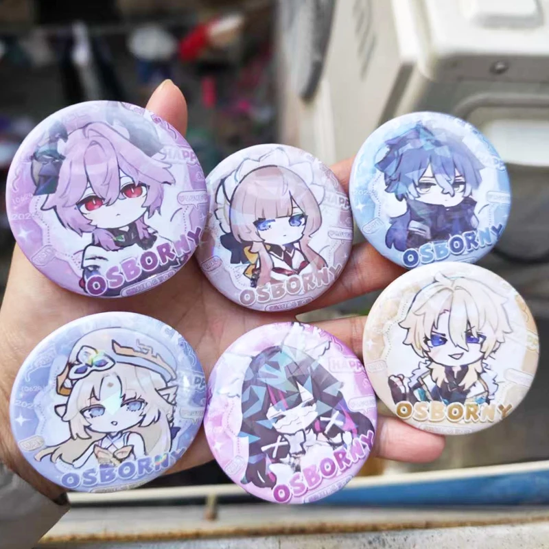 Набор из 6 значков для косплея по игре: Дамсельетта, Варка, Николь, Рейн, Сандрон, Марронет, Кирилл Чудомирович, Флинс Дурин, 58 мм
