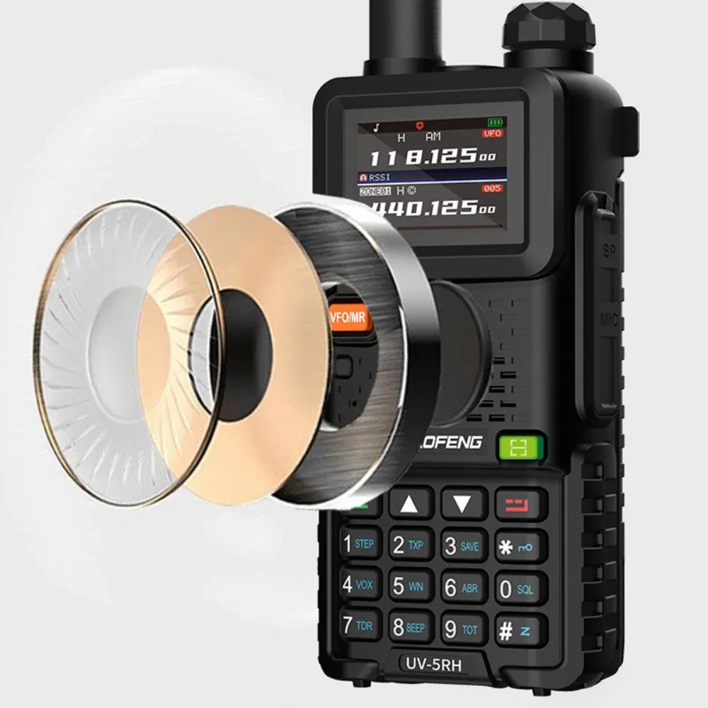 BAOFENG UV-5RH Walkie Talkie Long Range 10W Dual Band 999CH 2500mAh Enlarger Battery Can TYPE-C Charge DTMF Wireless Communicati