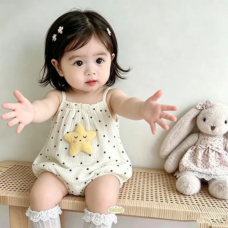 Baby Clothes Summer Super Cute Camisole Bag Fart Clothes Children Summer Cartoon Outdoor Camisole Rompers Summer